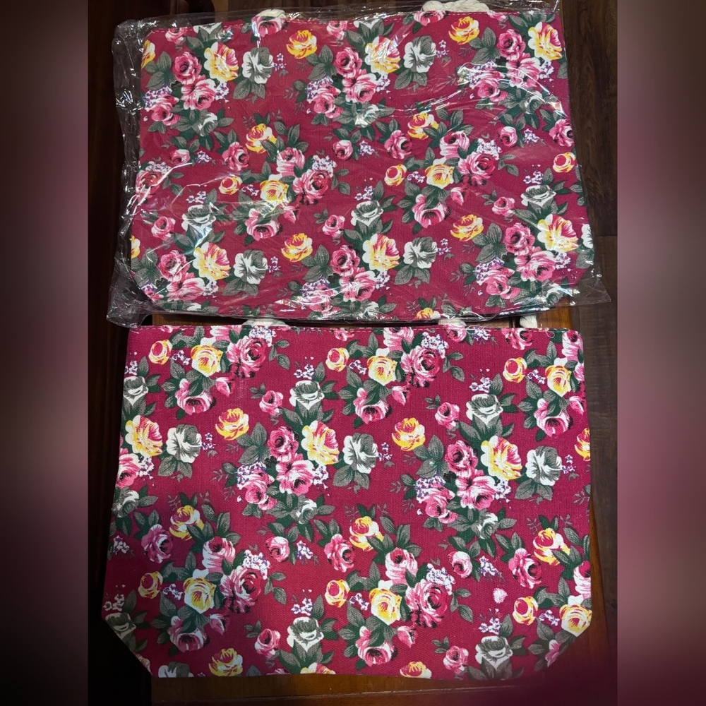 Floral Tote Bag with Rope Handles - Picture 3 of 3